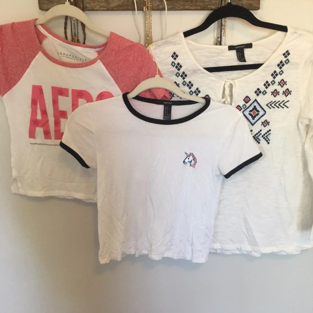 bundle of aeropostale/forever 21 shirts